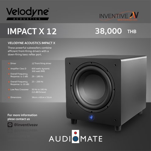 VELODYNE ACOUSTIC IMPACT X12 SUBWOOFER 12 INCHES 300W ซัฟวูฟ